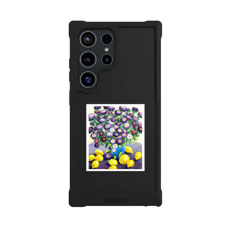 Galaxy S24 Ultra NIVOmax Purple Asters and Lemons by Christopher Ryland