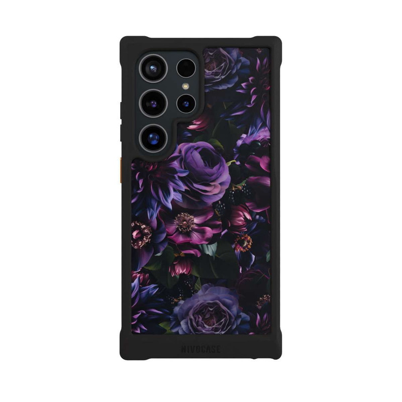Galaxy S24 Ultra NIVOmax Dark Purple Flowers
