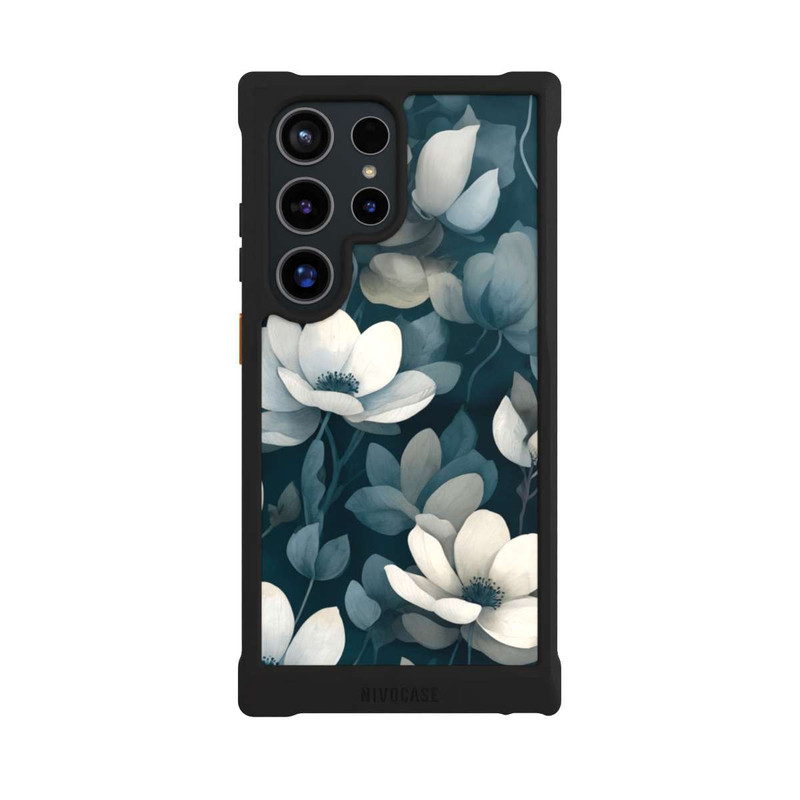 Galaxy S24 Ultra NIVOmax Petrolfarbene Negativblumen mit KI