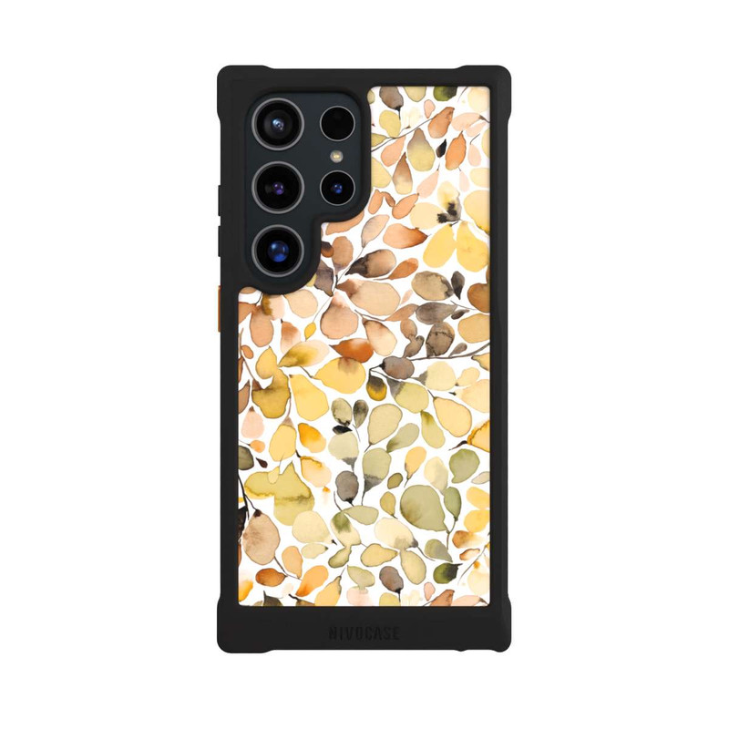 Galaxy S24 Ultra NIVOmax Eucalyptus Watercolor Leaves Brown Autumn