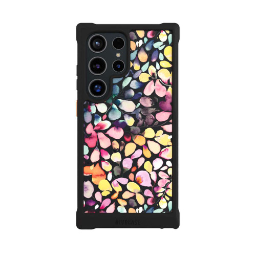 Samsung Galaxy S24 Ultra NIVOmax Eukalyptus Aquarellblätter Schwarz