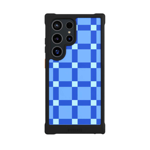 Samsung Galaxy S24 Ultra NIVOmax Kariert Muster Blau