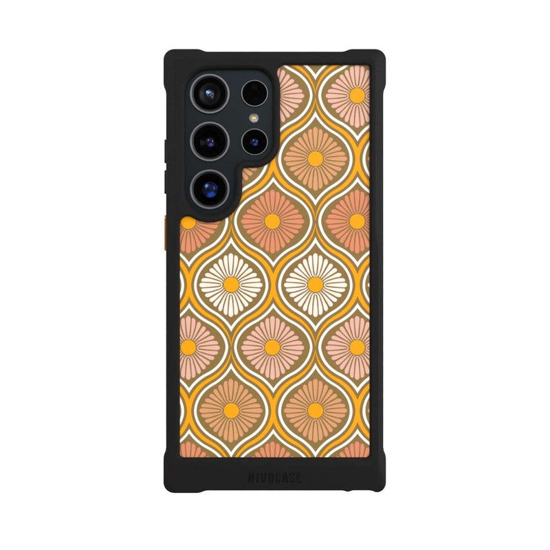 Galaxy S24 Ultra NIVOmax Groovy 70s Retro Mid-Century Daisy Flowers