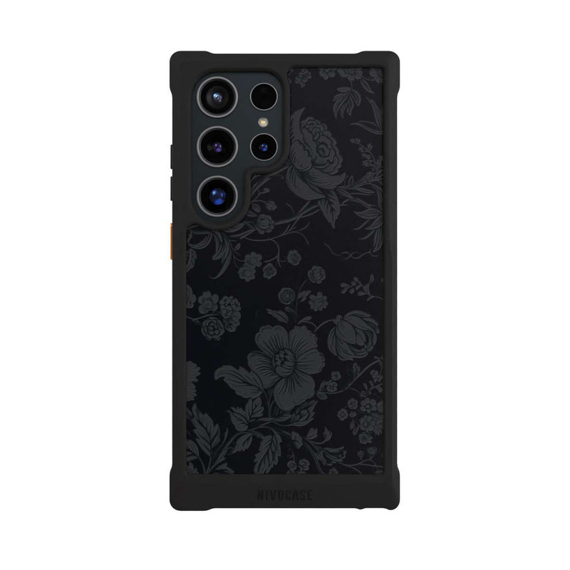 Galaxy S24 Ultra NIVOmax Dunkle Blumen Vintageoptik