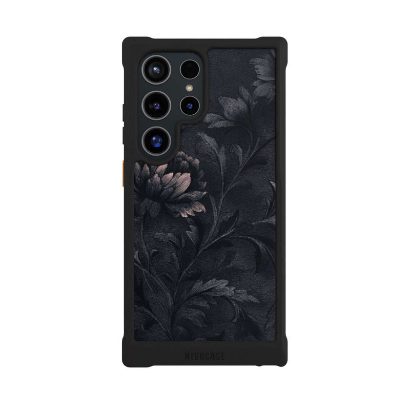 Galaxy S24 Ultra NIVOmax Dunkles Blumenmuster Vintage