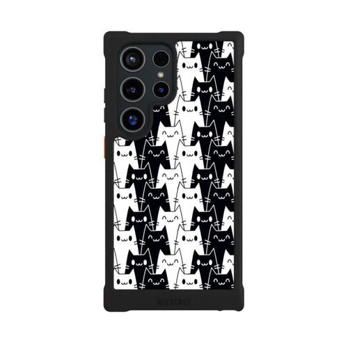 Samsung Galaxy S24 Ultra NIVOmax Katzentapete Schwarz Weiß