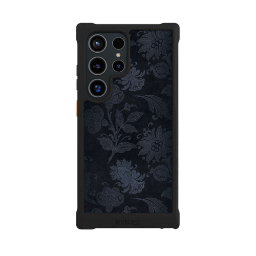 Samsung Galaxy S24 Ultra NIVOmax  Silberne Blumen auf Samt