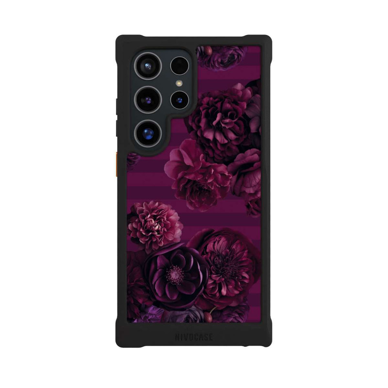 Galaxy S24 Ultra NIVOmax Majestic Baroque Blossom Dream Burgundy Pink with AI