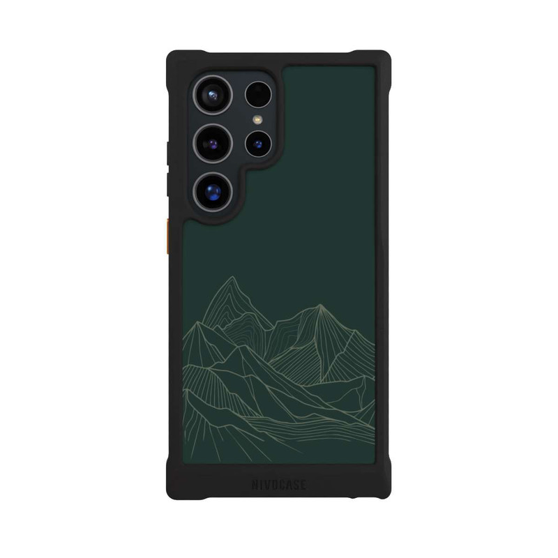 Galaxy S24 Ultra NIVOmax Dessin Au Trait De Montagne Vert