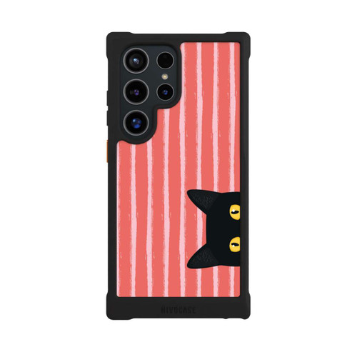 Samsung Galaxy S24 Ultra NIVOmax Schwarze Katze Gestreift Orange