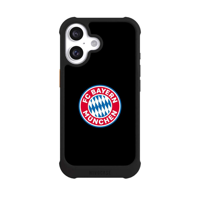 iPhone 16 NIVOmax FCB Logo auf Schwarz