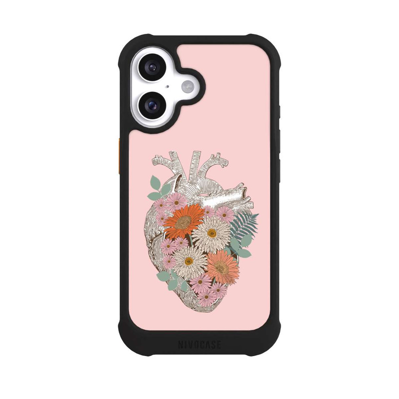 iPhone 16 NIVOmax Cœur Fleuri Vintage
