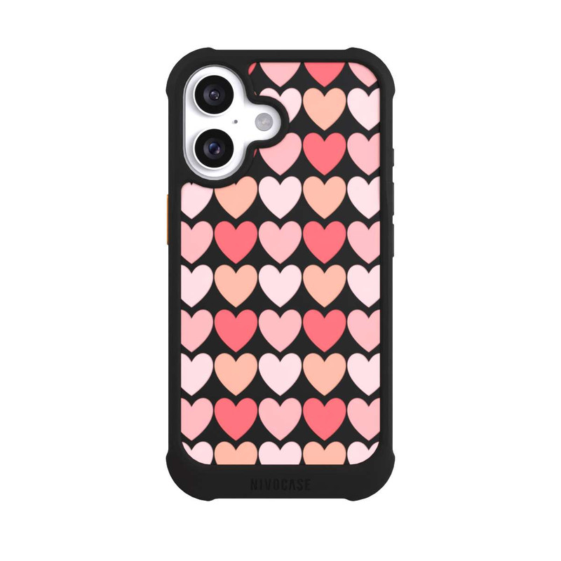 iPhone 16 NIVOmax Rosa Schattenherzen