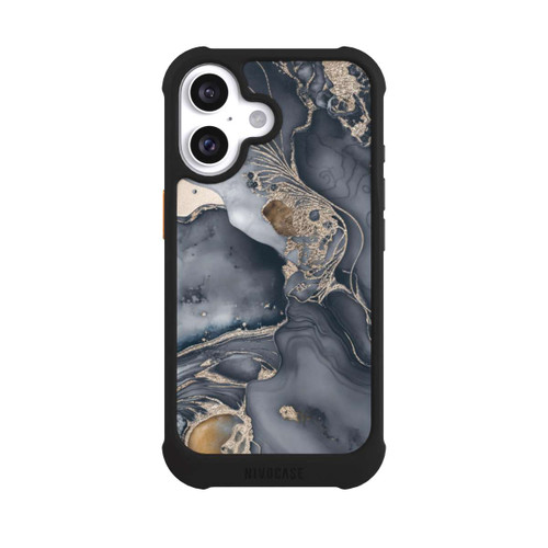 Apple iPhone 16 NIVOmax Alcohol Ink Gold Grey