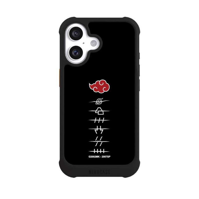 iPhone 16 NIVOmax Akatsuki Mitgliedssymbole Schwarz
