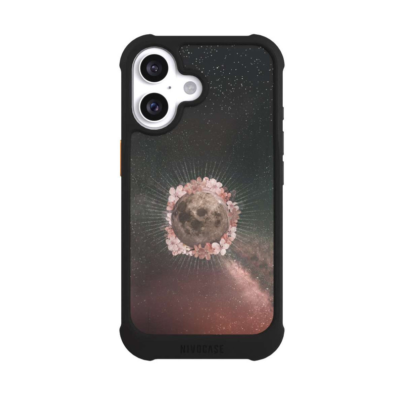 iPhone 16 NIVOmax Blumen und Mondlicht