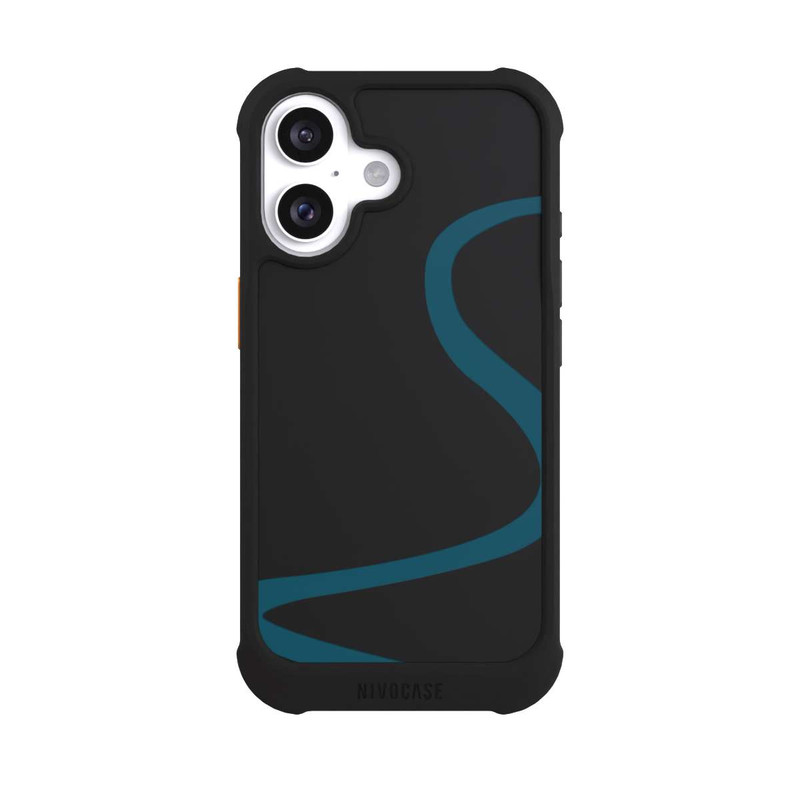 iPhone 16 NIVOmax Blaue Linie Transparent