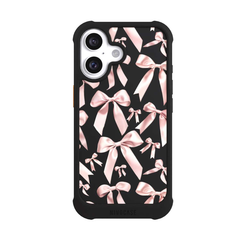 iPhone 16 NIVOmax Noeuds en Satin Rose