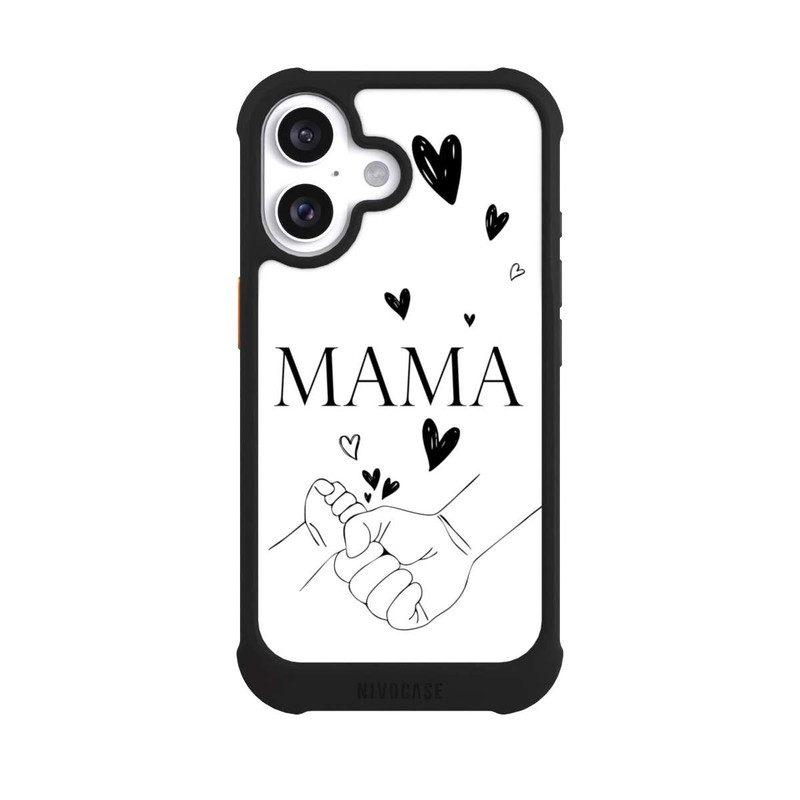 iPhone 16 NIVOmax Mothers Day Line Art Hands Black and White