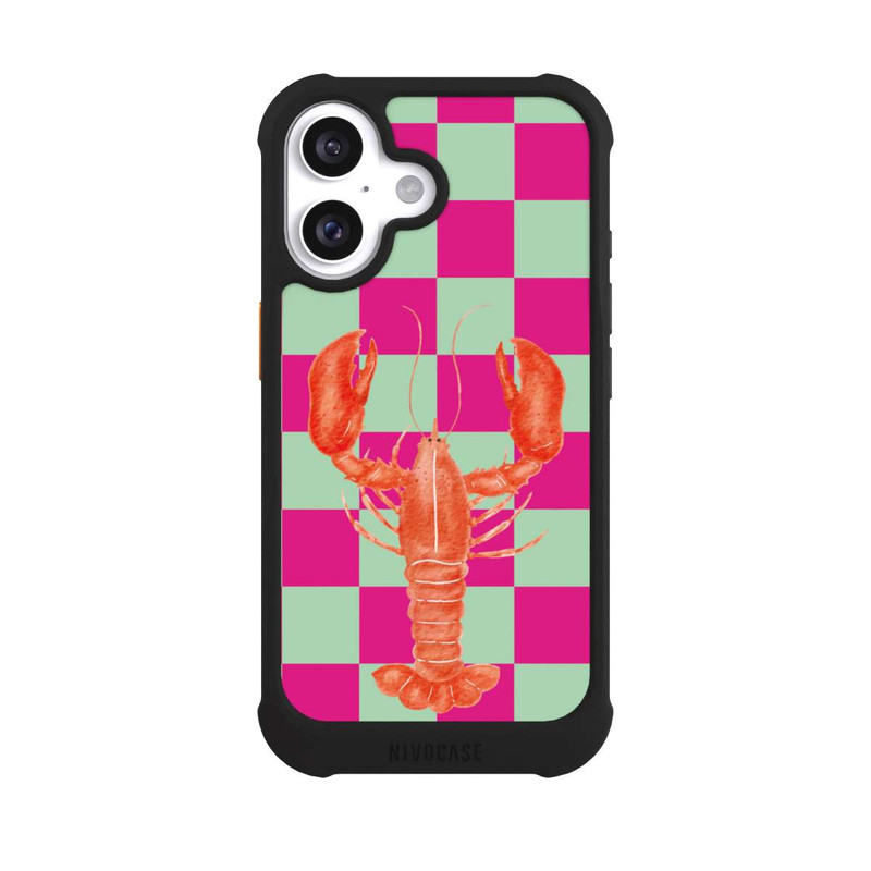iPhone 16 NIVOmax Pink Checkers Lobster