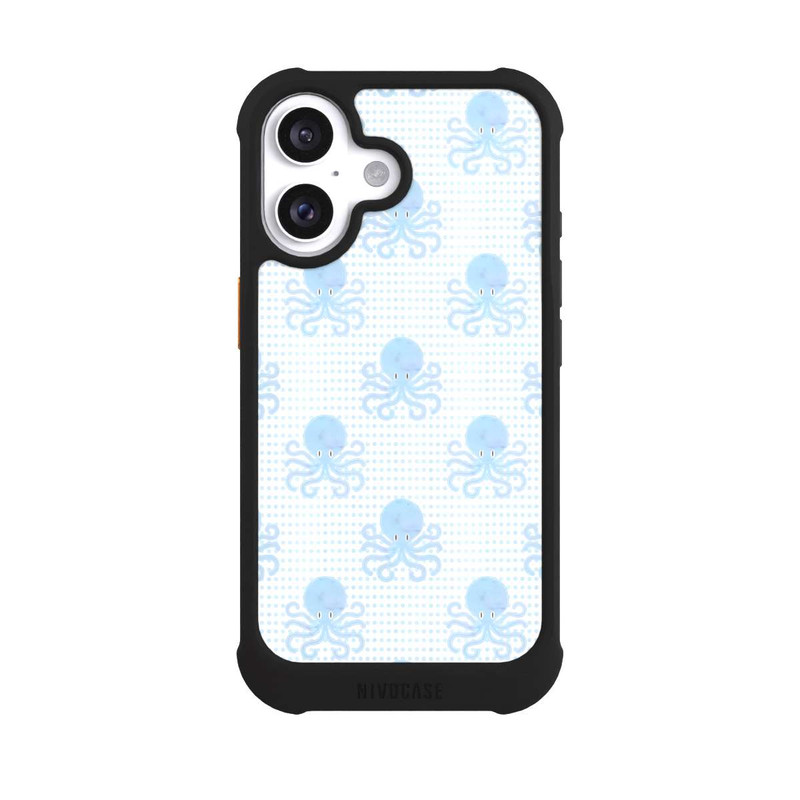 iPhone 16 NIVOmax Blue Watercolor Octopus