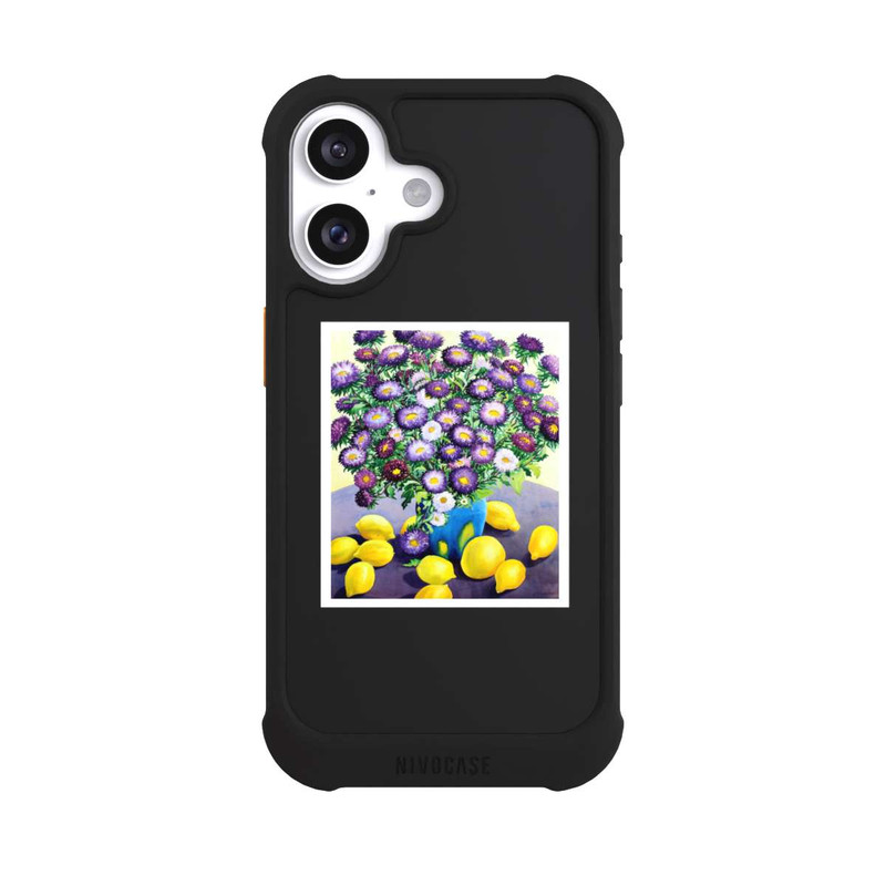 iPhone 16 NIVOmax Purple Asters and Lemons by Christopher Ryland