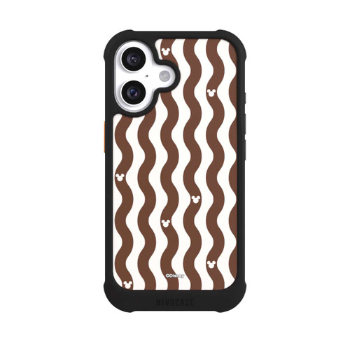 Apple iPhone 16 NIVOmax Micky Maus Muster Braune Wellen