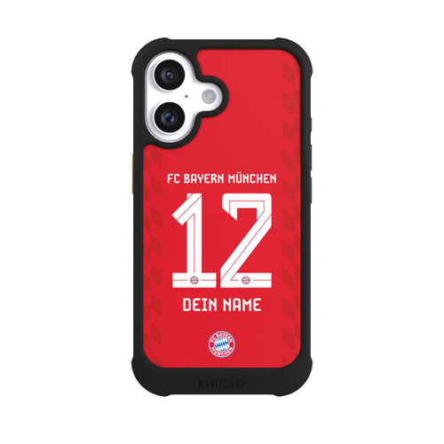 Apple iPhone 16 NIVOmax FC Bayern München Trikot Personalisierbar 25-26