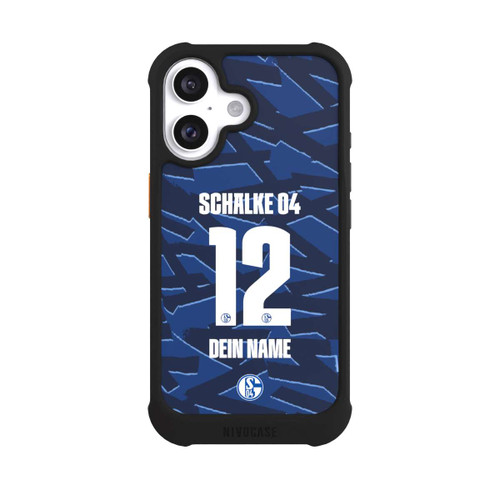 Apple iPhone 16 NIVOmax Schalke 04 Trikot Personalisierbar 25-26