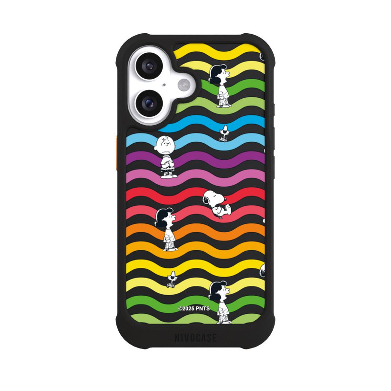 iPhone 16 NIVOmax Snoopy Pattern Rainbow Transparent