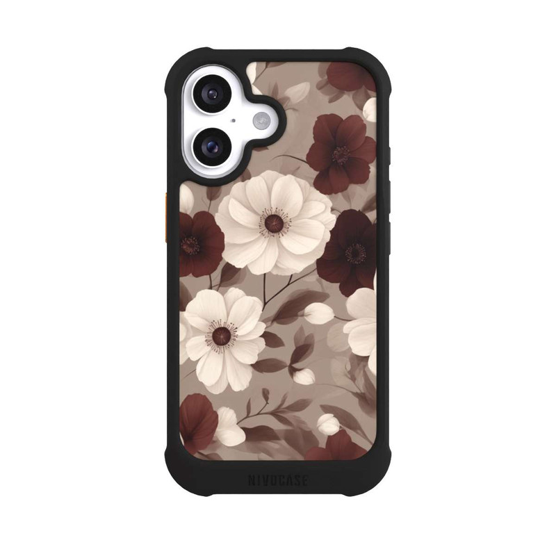 iPhone 16 NIVOmax Negative Flower Bordeaux White with AI
