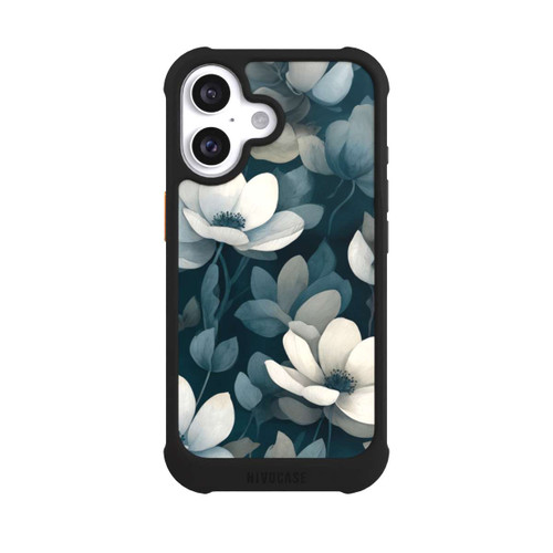 Apple iPhone 16 NIVOmax Negative Flower Petrol White with AI
