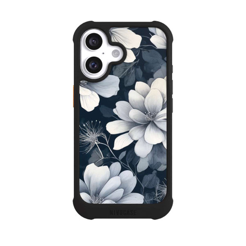 Apple iPhone 16 NIVOmax Negative Flower Blue White with AI