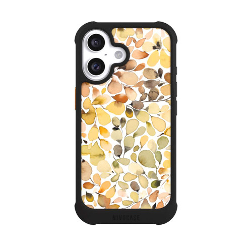 Apple iPhone 16 NIVOmax Eukalyptus Aquarellblätter Braun Herbst