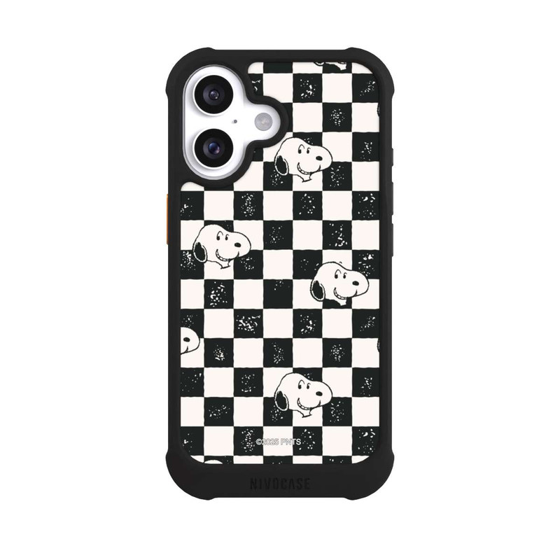 iPhone 16 NIVOmax Snoopy Heads Checked Pattern