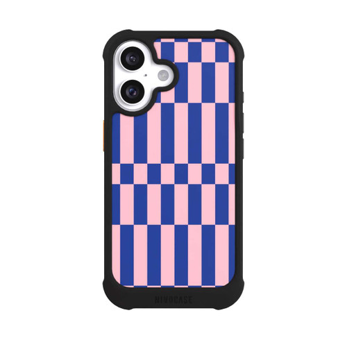 Apple iPhone 16 NIVOmax Checked Abstract Bold Electric Blue and Pink Color Block