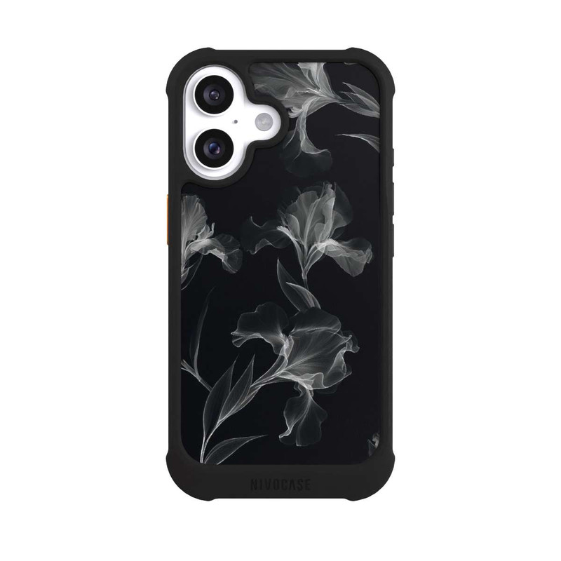 iPhone 16 NIVOmax Blumen Schwarz-Weiß Röntgenaufnahme