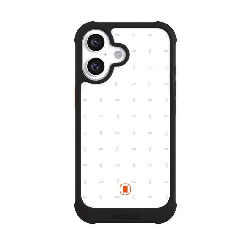 iPhone 16 NIVOmax Nivocase Muster Weiss Grau