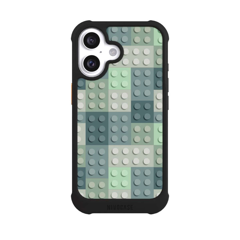 iPhone 16 NIVOmax Green Blocks Pattern