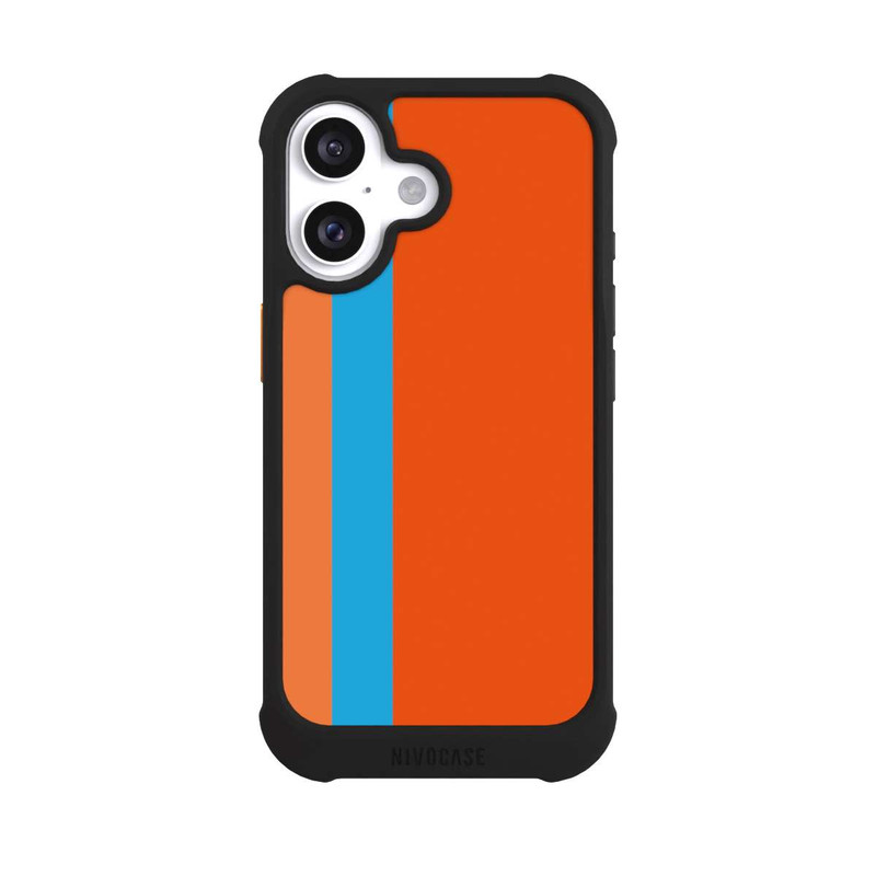 iPhone 16 NIVOmax Rayures Orange Bleu