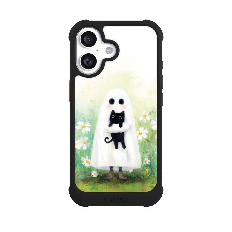 iPhone 16 NIVOmax Geist und Katze Halloween mit KI
