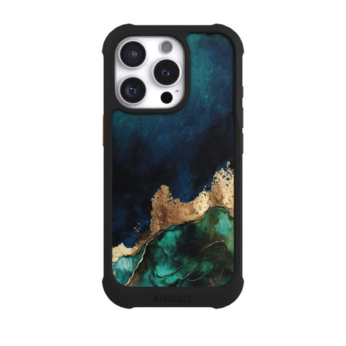 Apple iPhone 16 Pro NIVOmax Petrolblau mit Gold