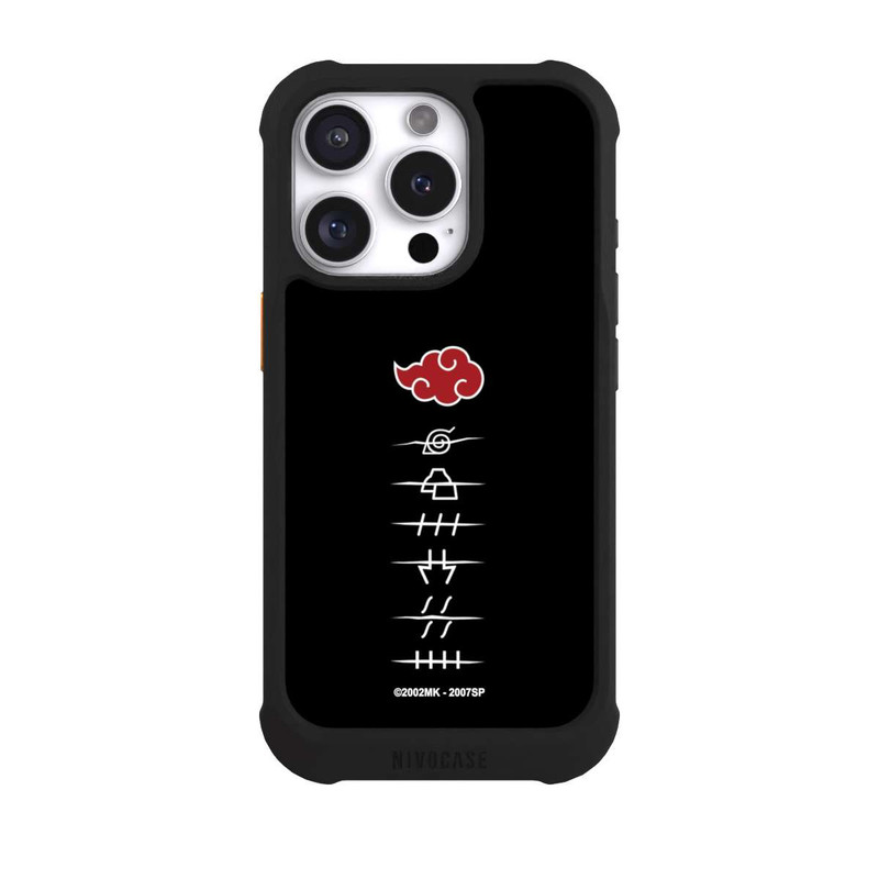 iPhone 16 Pro NIVOmax Symboles des membres de l'Akatsuki noirs