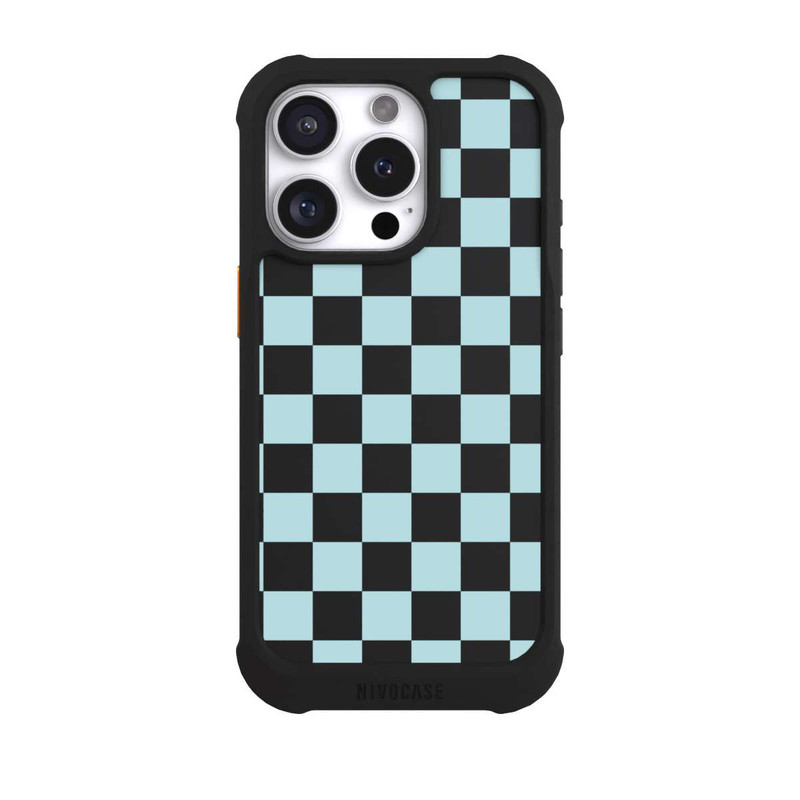 iPhone 16 Pro NIVOmax Carreaux bleus souples