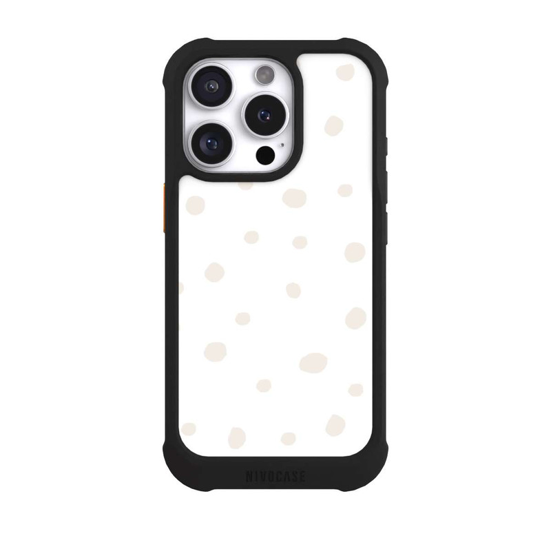 iPhone 16 Pro NIVOmax Motif à Pois Blanc Marron