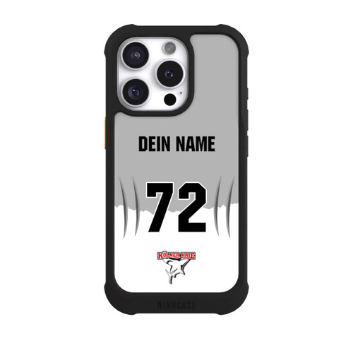 Apple iPhone 16 Pro NIVOmax Kölner Haie Trikotmotiv Personalisierbar