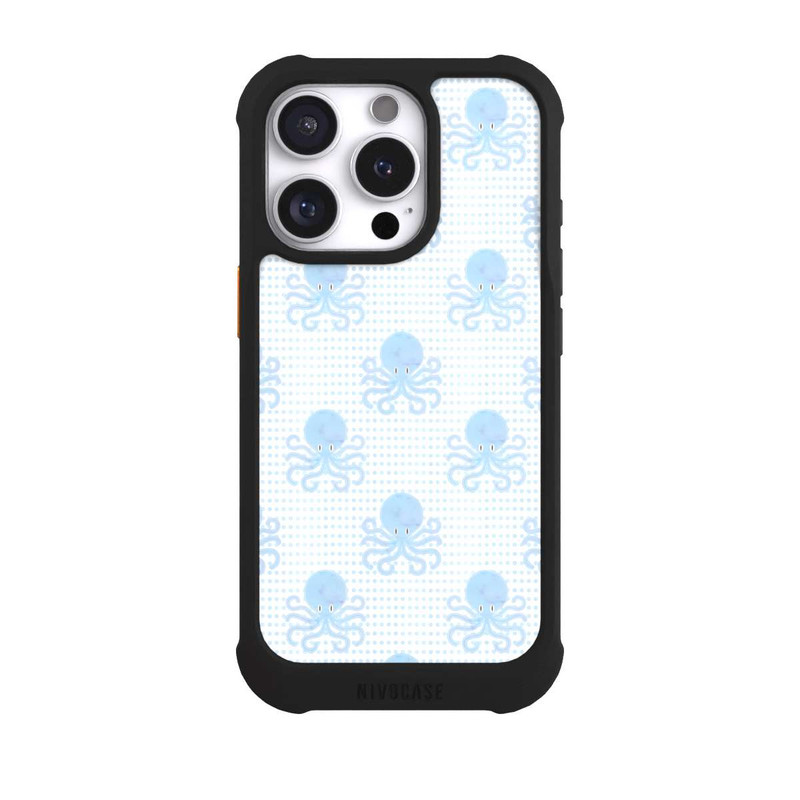 iPhone 16 Pro NIVOmax Blue Watercolor Octopus