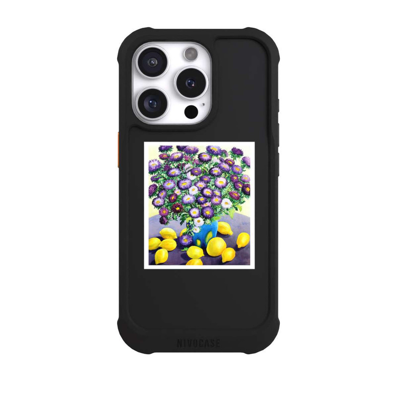 iPhone 16 Pro NIVOmax Purple Asters and Lemons by Christopher Ryland