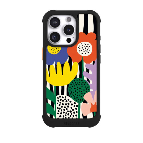 Apple iPhone 16 Pro NIVOmax Flowers Striped Background