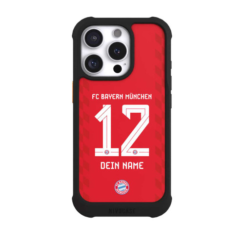 Apple iPhone 16 Pro NIVOmax FC Bayern München Trikot Personalisierbar 25-26